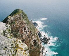 Looking down on Cape Point from the Cape Point lighthouse.