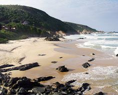 A beach at Keurboomstrand near Plettenberg Bay on South Africa's Garden Route.