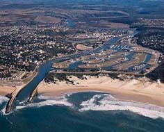 Aerial shot of Port Alfred on South Africa's Sunshine Coast, with the Kowie River and Port Alfred Marina visible in the foreground.